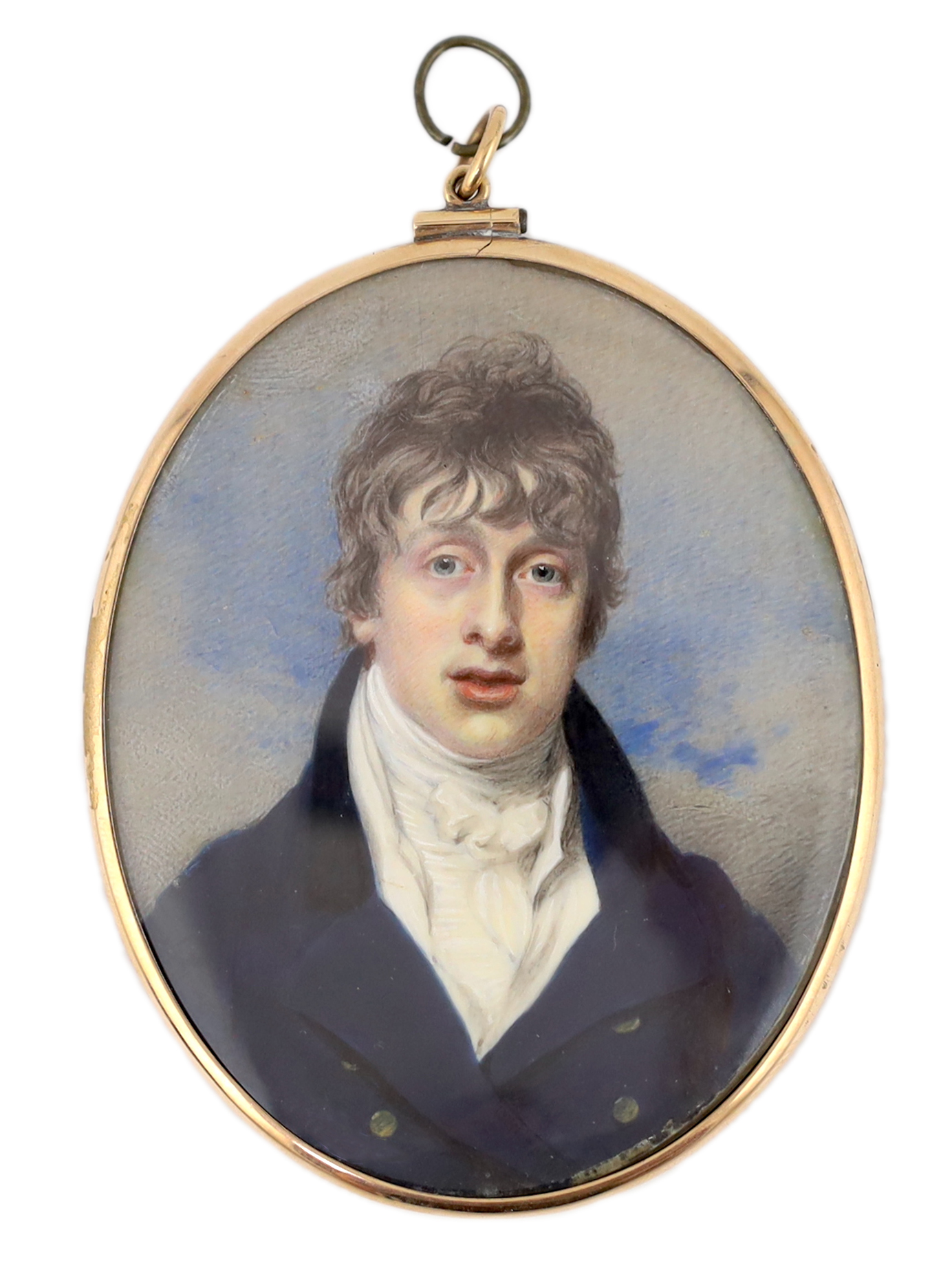 John Wright (British, circa 1745-1820), Portrait miniature of a gentleman, watercolour on ivory, 7.5 x 6cm. CITES Submission reference NQ8UH6MY